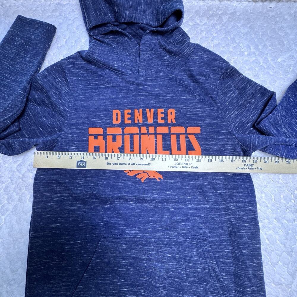 NFL Denver Broncos Youth XL Hoodie Blue Orange Lightweight Pullover Sweatshirt - Picture 6 of 7